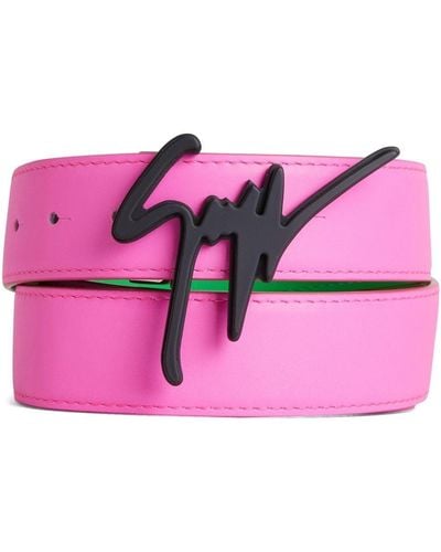 Giuseppe Zanotti Signature Logo Buckle Belt - Pink