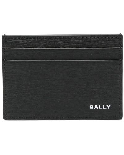 Bally Porte-cartes en cuir à logo embossé - Noir