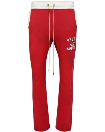 Rhude Pantalones de chándal con logo - Rojo