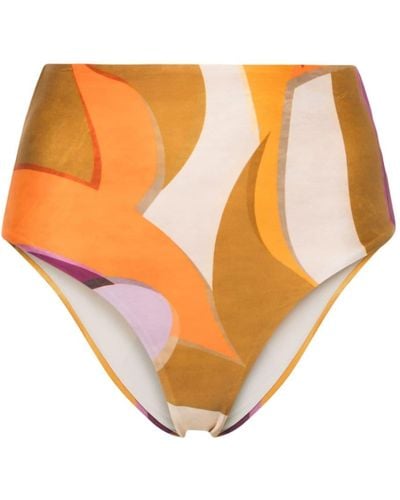 Raquel Diniz X Lenny Niemeyer Abstract-print Bikini Bottom - Orange