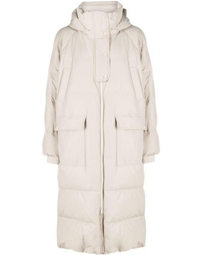 Brunello Cucinelli Hooded Padded Coat - Women's - Polyester/cotton/polyamide/polyesterfeather Downnylon - White