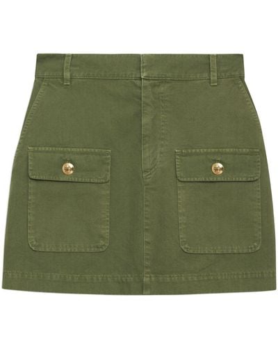 Anine Bing Aliza Cotton Miniskirt - Green
