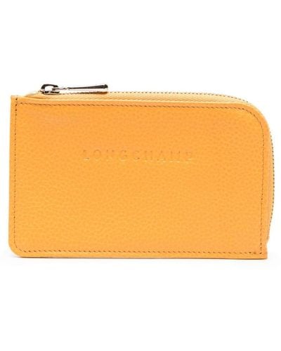 Longchamp Logo-debossed Leather Wallet - Orange