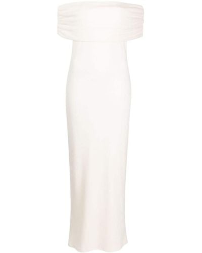 Reformation Josefina Off-shoulder Knit Maxi Dress - White