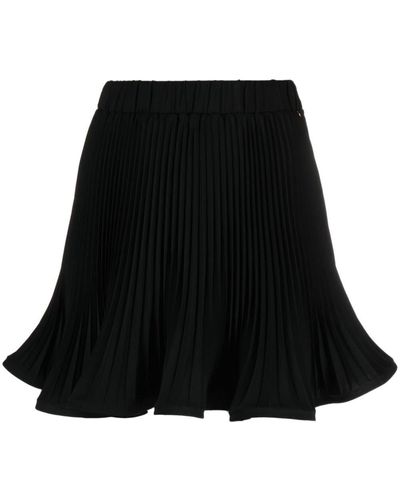 Nissa Elasticated-waist Pleated Miniskirt - Black