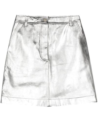 PS by Paul Smith Leather Mini Skirt - White