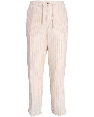 Polo Ralph Lauren Pinstriped Tapered Trousers - Natural