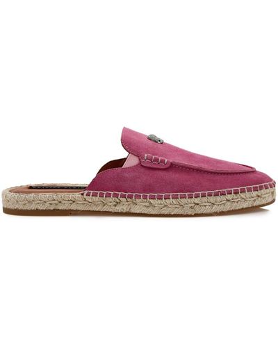 Philipp Plein Skull-appliqué Suede Espadrilles - Purple