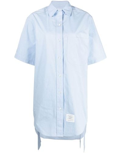Thom Browne Hemdkleid mit kurzen Ärmeln - Blau