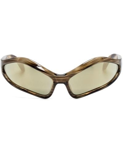 Balenciaga Fennec Geometric-frame Sunglasses - Natural