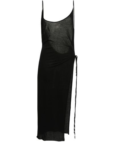 The Attico Open-back Cotton Midi Dress - Black