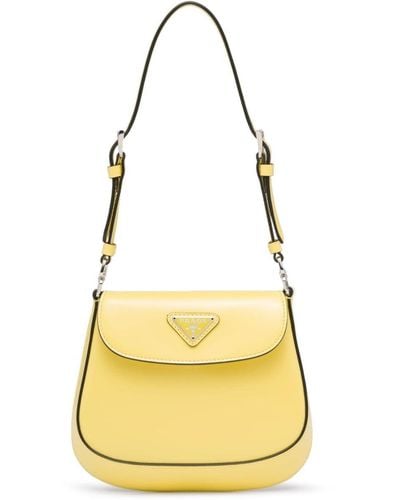 Prada Cleo Mini-Tasche aus Leder - Gelb