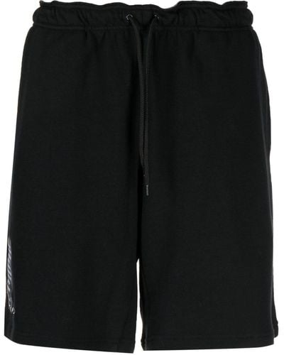 Yohji Yamamoto Logo-print Cotton Shorts - Black