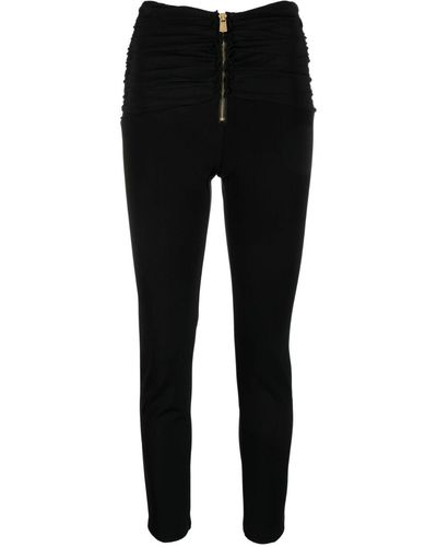 Pinko Gathered-detailed Slim-fit Trousers - Black