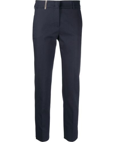 Peserico Pantalon de tailleur à coupe slim - Bleu