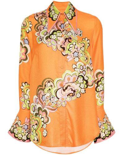 ALÉMAIS Starscape Hemd mit Paisley-Print - Orange