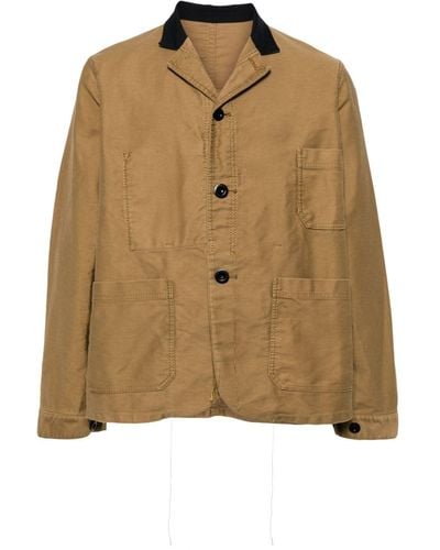 Sacai Single-breasted Shirt Jacket - Brown