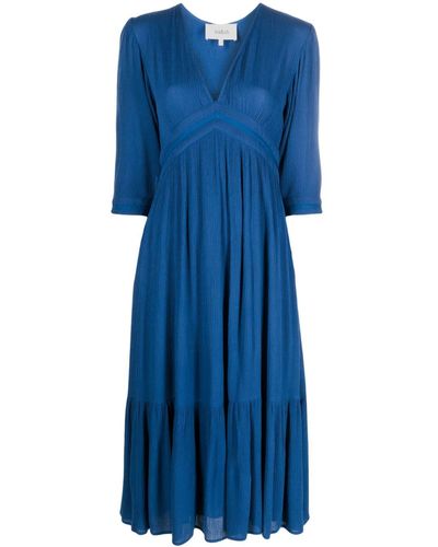 Ba&sh Susa Midi-jurk Met Empire Taille - Blauw