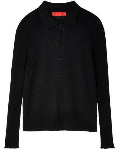 Eckhaus Latta Spread-collar Button-down Shirt - Black