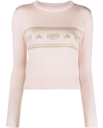Chiara Ferragni Intarsien-Pullover - Pink