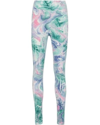 Electric and Rose Sunset Marbled-pattern leggings - Blue