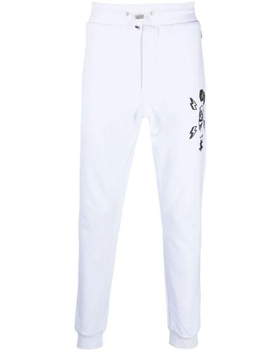 Philipp Plein Hexagon Tapered Track Trousers - White