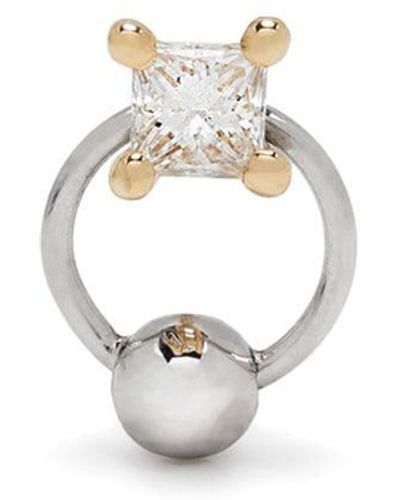 Delfina Delettrez 18kt Gold Diamond Two In One Piercing Earring - Metallic
