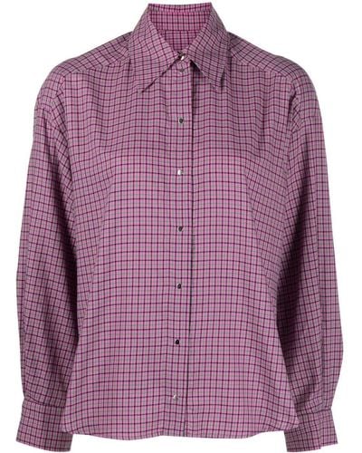 Roseanna Checked Button-up Shirt - Purple