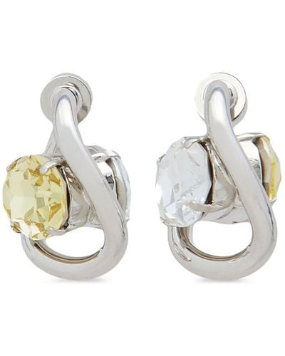 Marni Twisted Crystal-embellished Hoop Earrings - Metallic