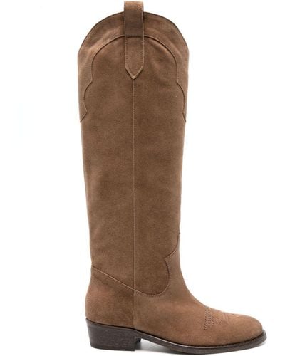 Via Roma 15 4092 Knee-length Suede Boots - Brown