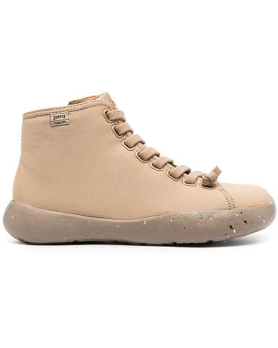 Camper Side Zip-fastening High-top Trainers - Natural