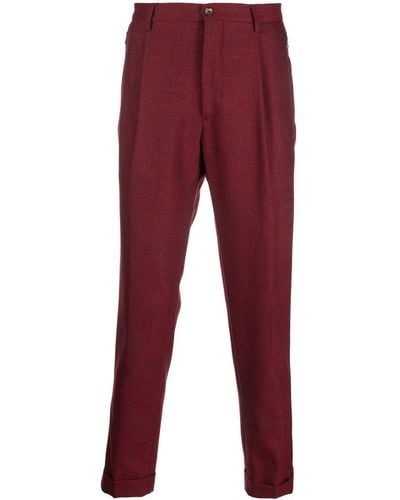 Etro Pleated Wool-blend Pants - Red