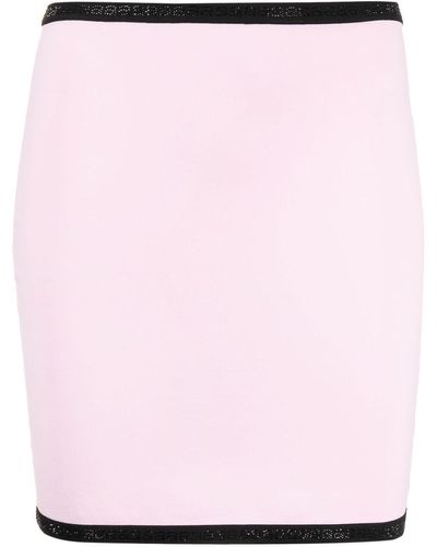 Alexander Wang Crystal-logo-trim Mini Skirt - Pink