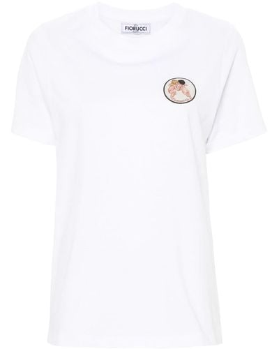 Fiorucci Logo-appliqué Cotton T-shirt - White