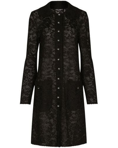 Dolce & Gabbana Chaqueta DG con costuras de encaje - Negro