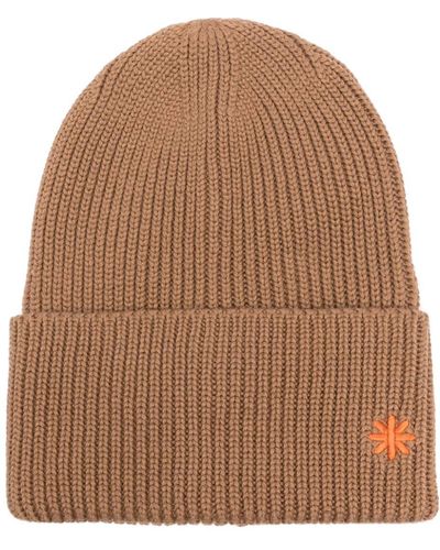 Manuel Ritz Logo-embroidered Ribbed Beanie - Brown