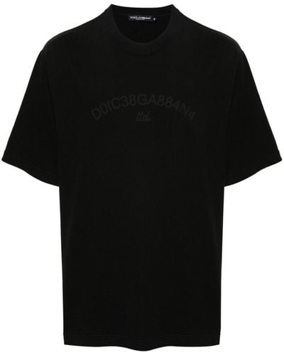 Dolce & Gabbana Katoenen T-shirt Met Logoprint - Zwart