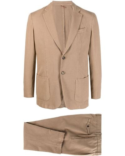 Dell'Oglio Single-breasted Cotton-linen Suit - Natural