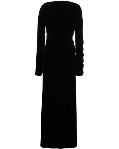 Del Core Boat-neck Maxi Dress - Black