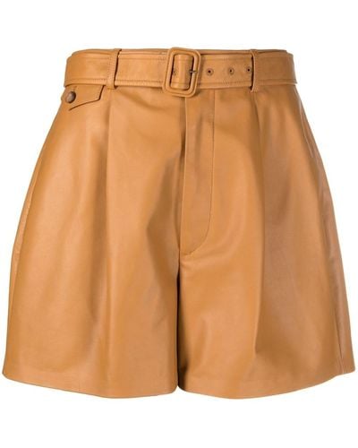 Polo Ralph Lauren Flared Leather Shorts - Multicolor
