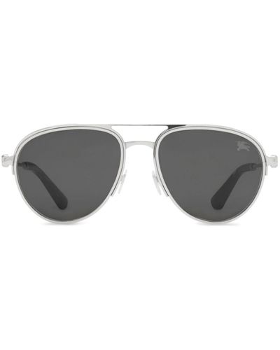 Burberry Gafas de sol Shield con montura estilo piloto - Gris