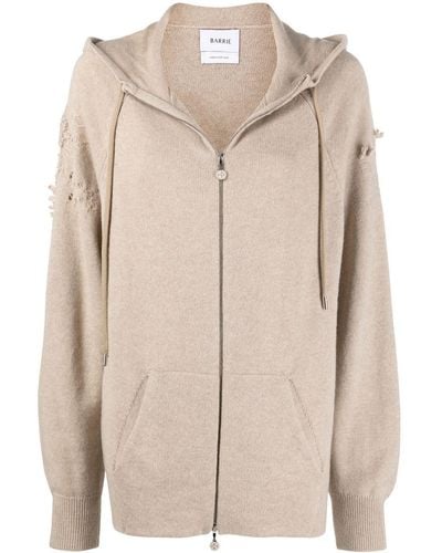 Barrie Zip-up Cashmere Hoodie - Natural