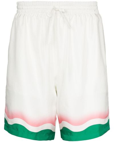 Casablancabrand Pantalones cortos con estampado de olas Le Jeu de Ping Pong - Blanco
