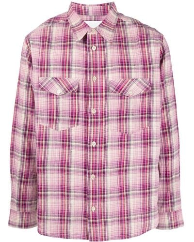 Isabel Marant Check-print Two-pocket Shirt - Pink