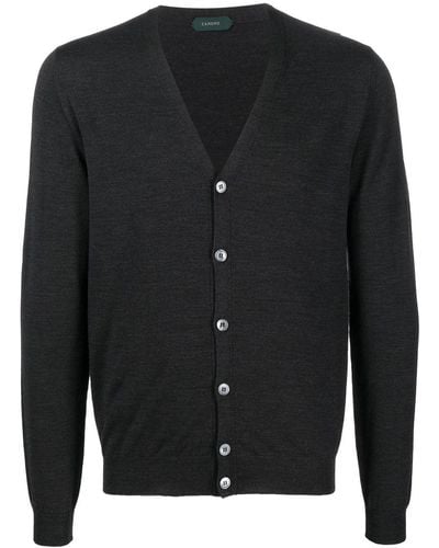 Zanone Button-up Knitted Cardigan - Black