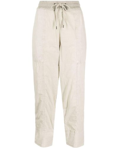 James Perse Tapered-leg Cropped Pants - Natural