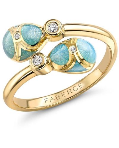 Faberge 18kt Heritage Enamel And Diamond Ring - Metallic