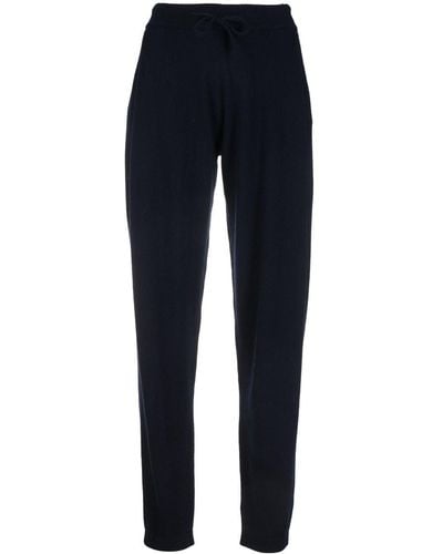 Lisa Yang Drawstring Tapered Cashmere Trousers - Blue