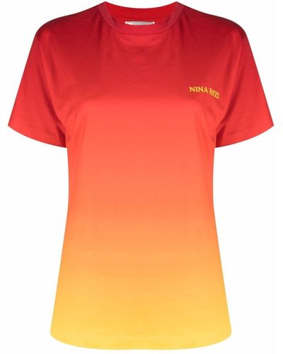 Nina Ricci Camiseta con efecto degradado - Rojo