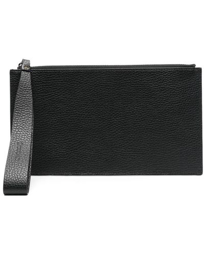 Doucal's Grained Leather Wallet - Black
